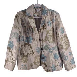 Erin London Quilted Button Up Jacket, Size XL